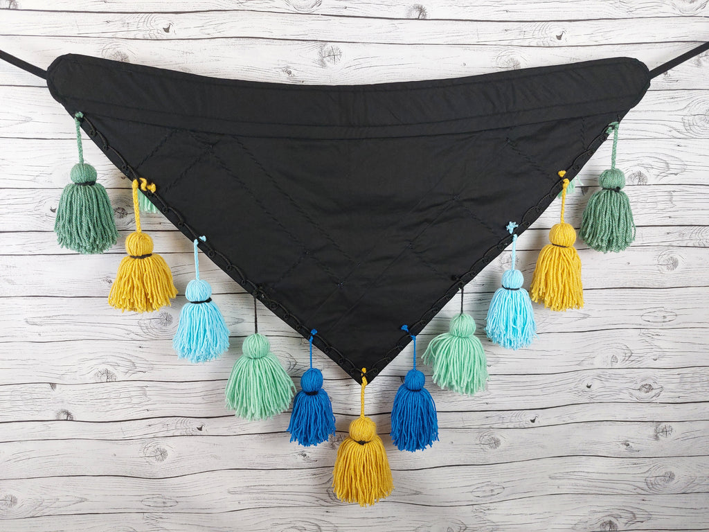 Tassel Belt "Turquoise Elephant", Quastengürtel für FCBD, ATS, ITS, Bauchtanz Gürtel, abnehmbare Quasten