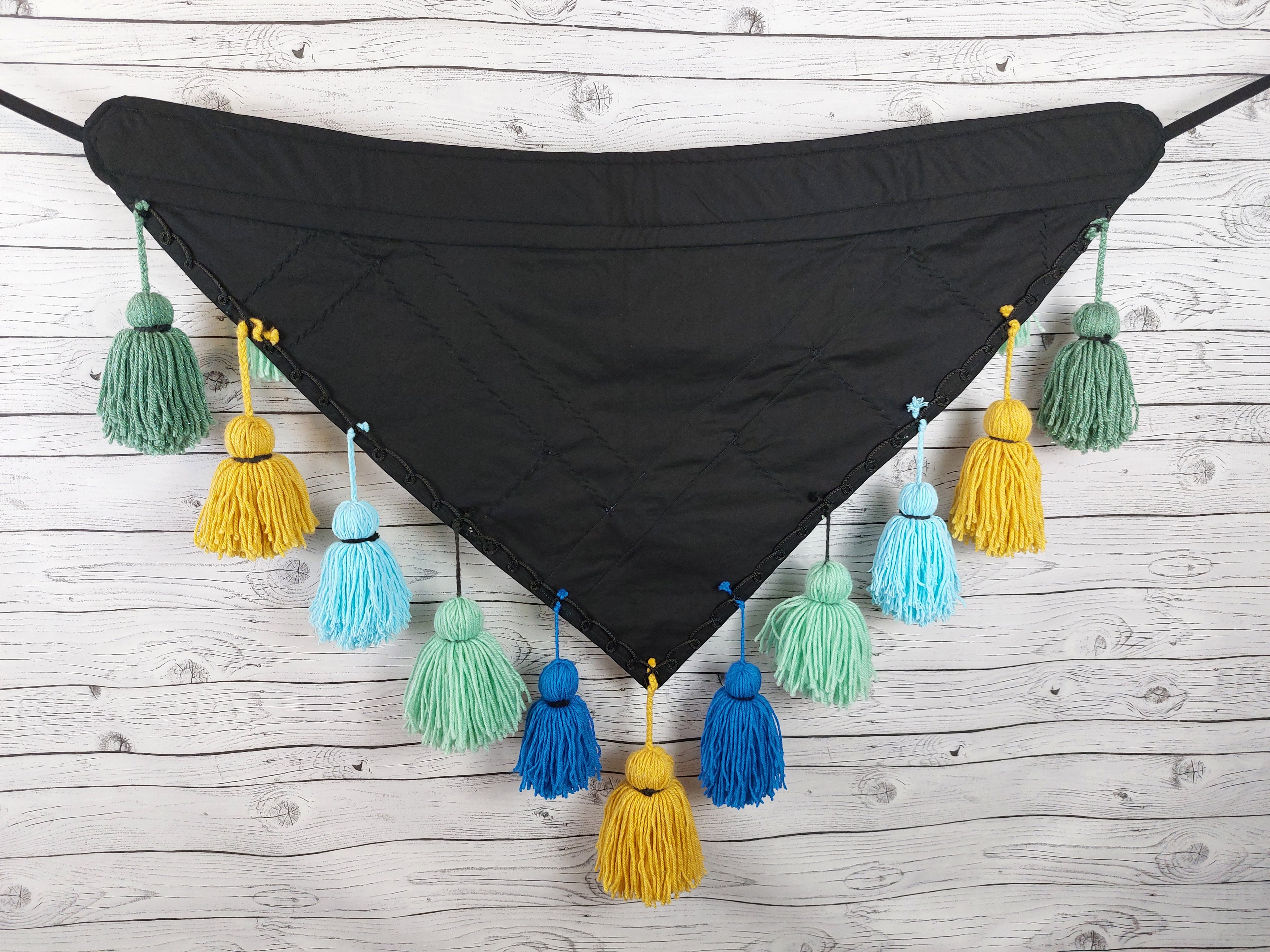 Tassel Belt "Turquoise Elephant", Quastengürtel für FCBD, ATS, ITS, Bauchtanz Gürtel, abnehmbare Quasten