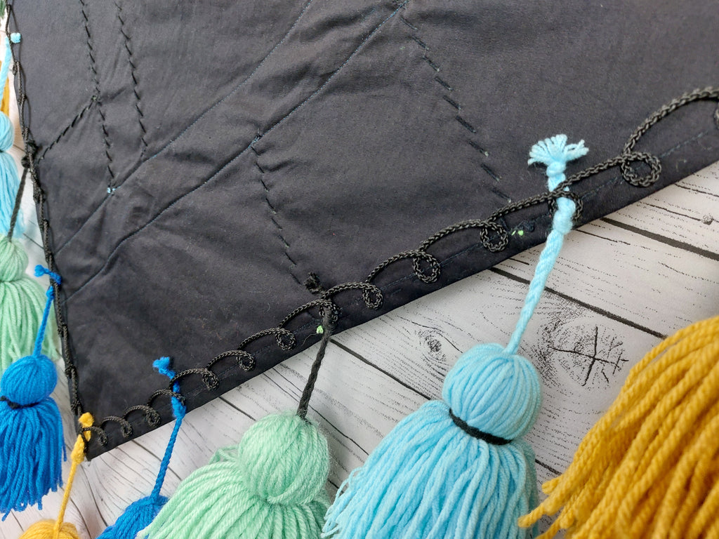 Tassel Belt "Turquoise Elephant", Quastengürtel für FCBD, ATS, ITS, Bauchtanz Gürtel, abnehmbare Quasten