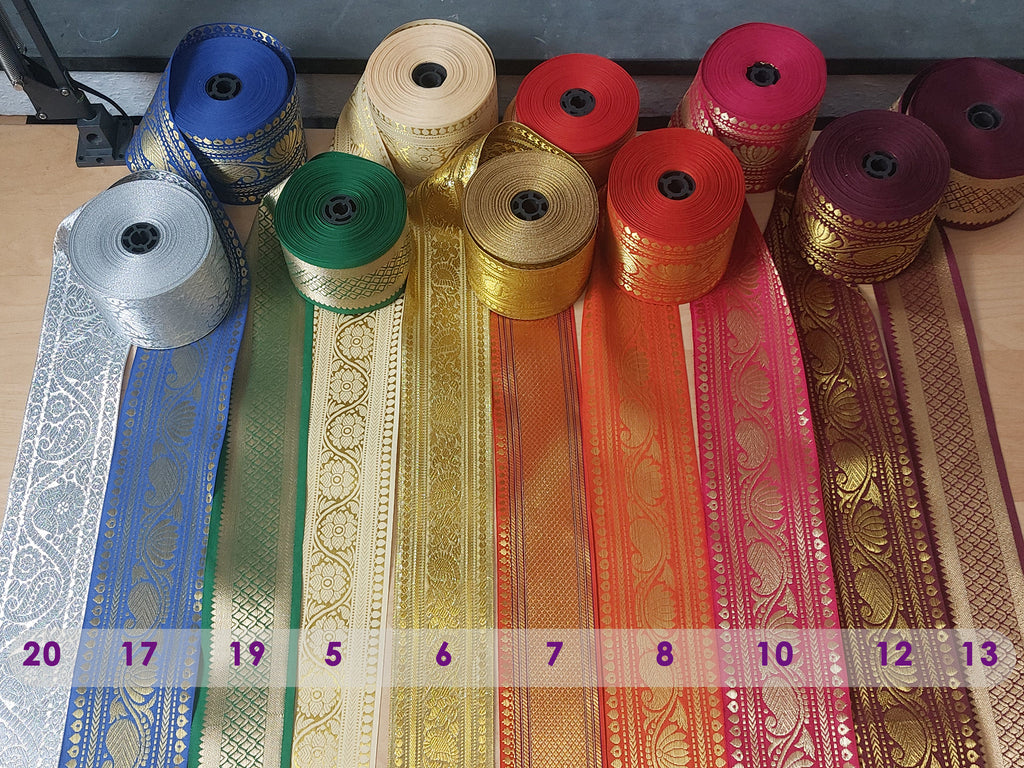 25 Yard Bauchtanzrock – konfigurierbar | FCBD, ATS, Tribal Fusion | 36 Farben | 20 Sari-Borten | Cotton Bellydance Padma Skirt