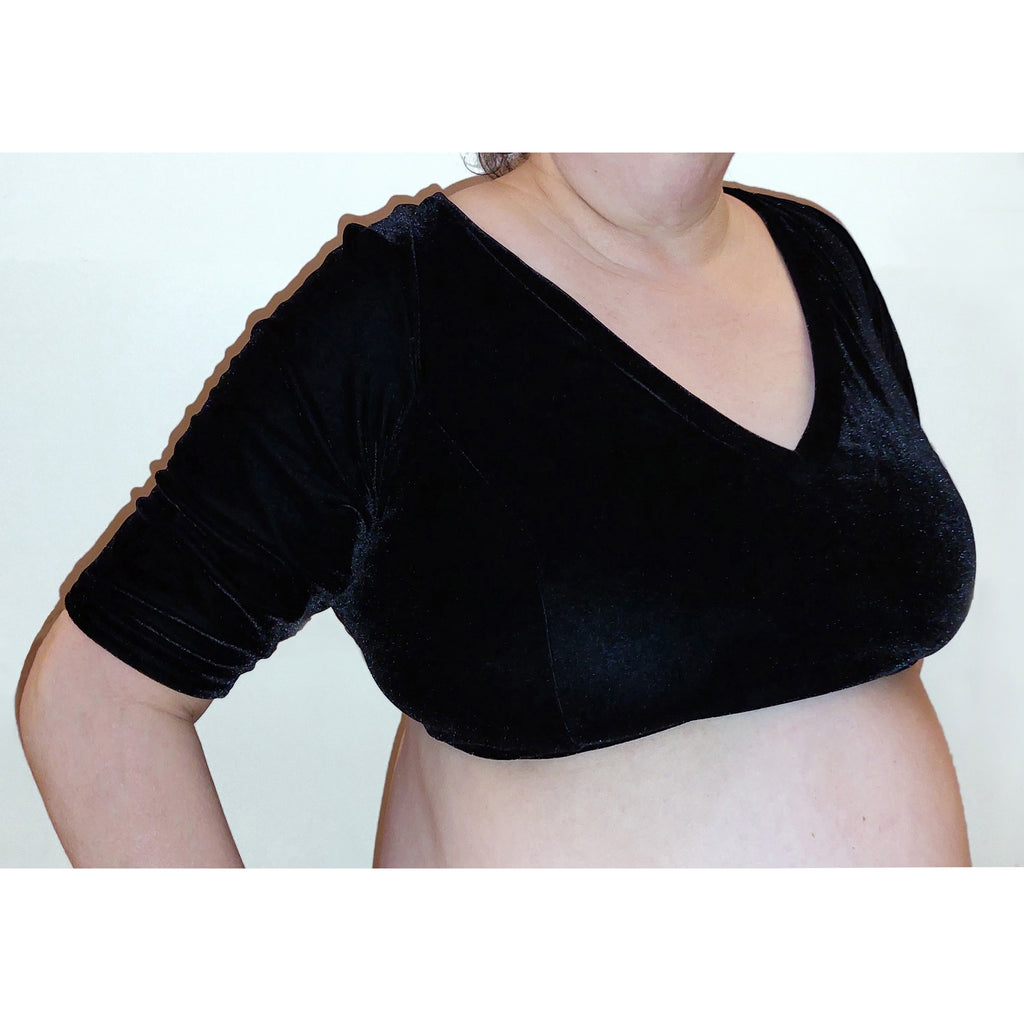 Choli Variante "Claudia", Cup 110B, aus Stretch Samt