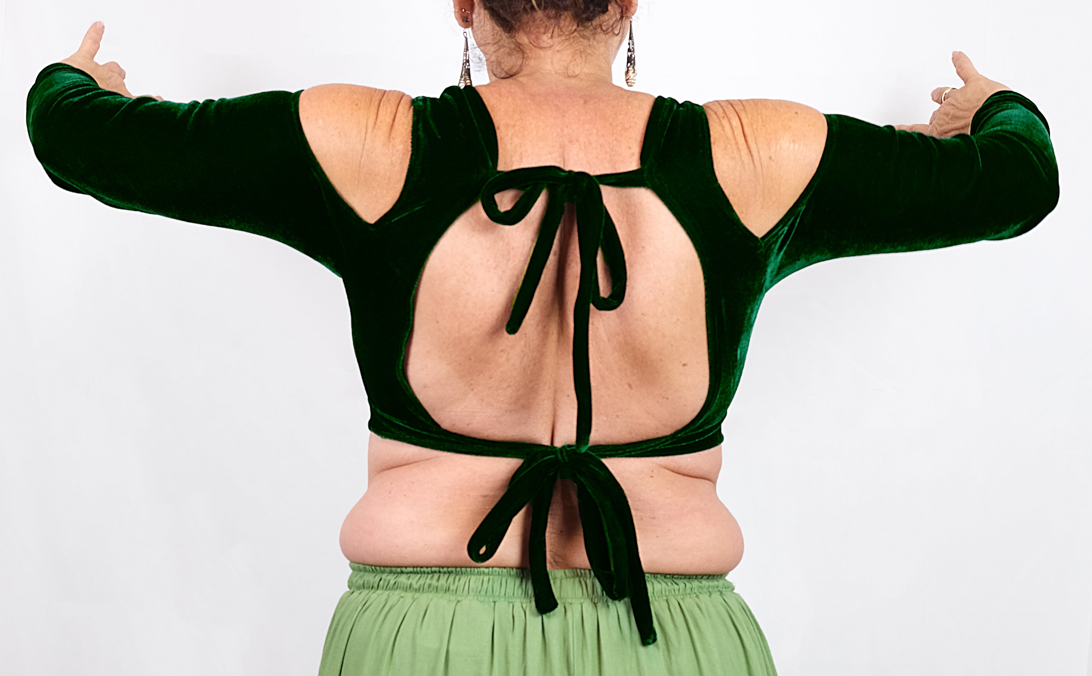 Choli Variante "Gabi", Cup 80D, mit Cold Shoulder, aus Stretch Samt