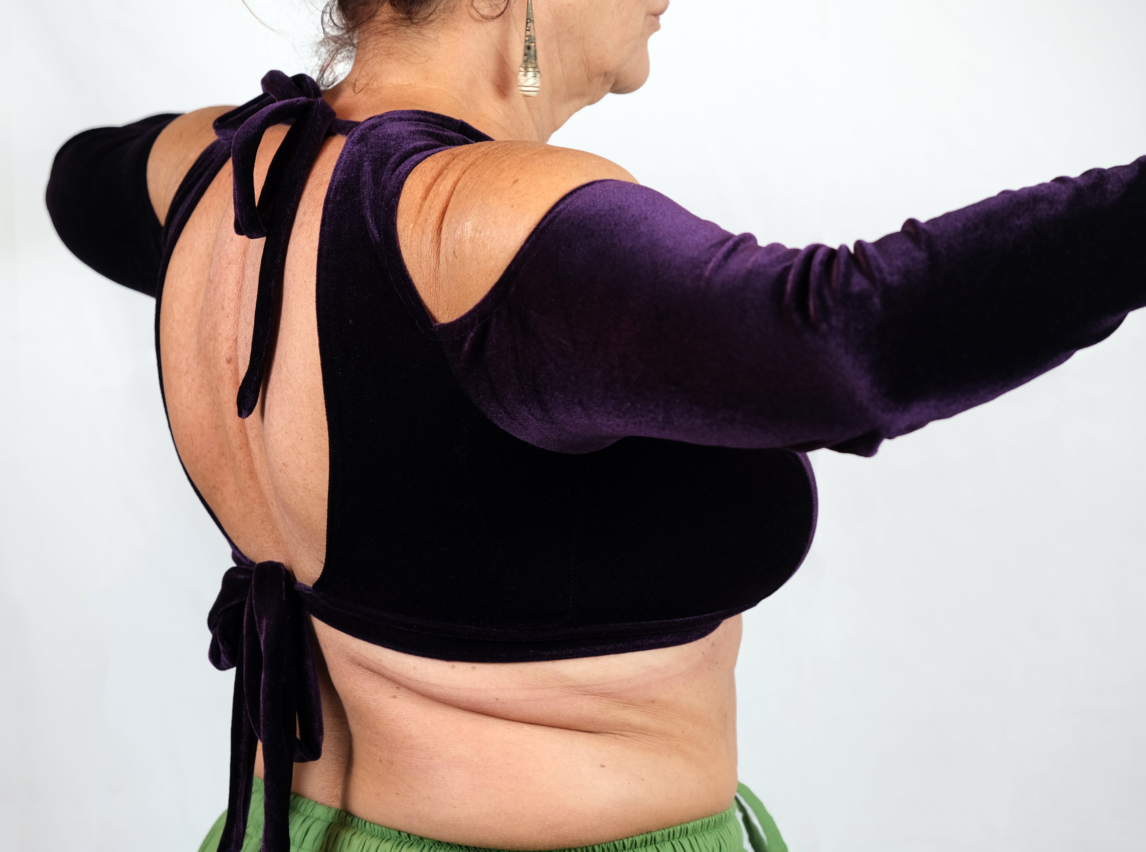 Choli Variante "Gabi", Cup 80D, mit Cold Shoulder, aus Stretch Samt