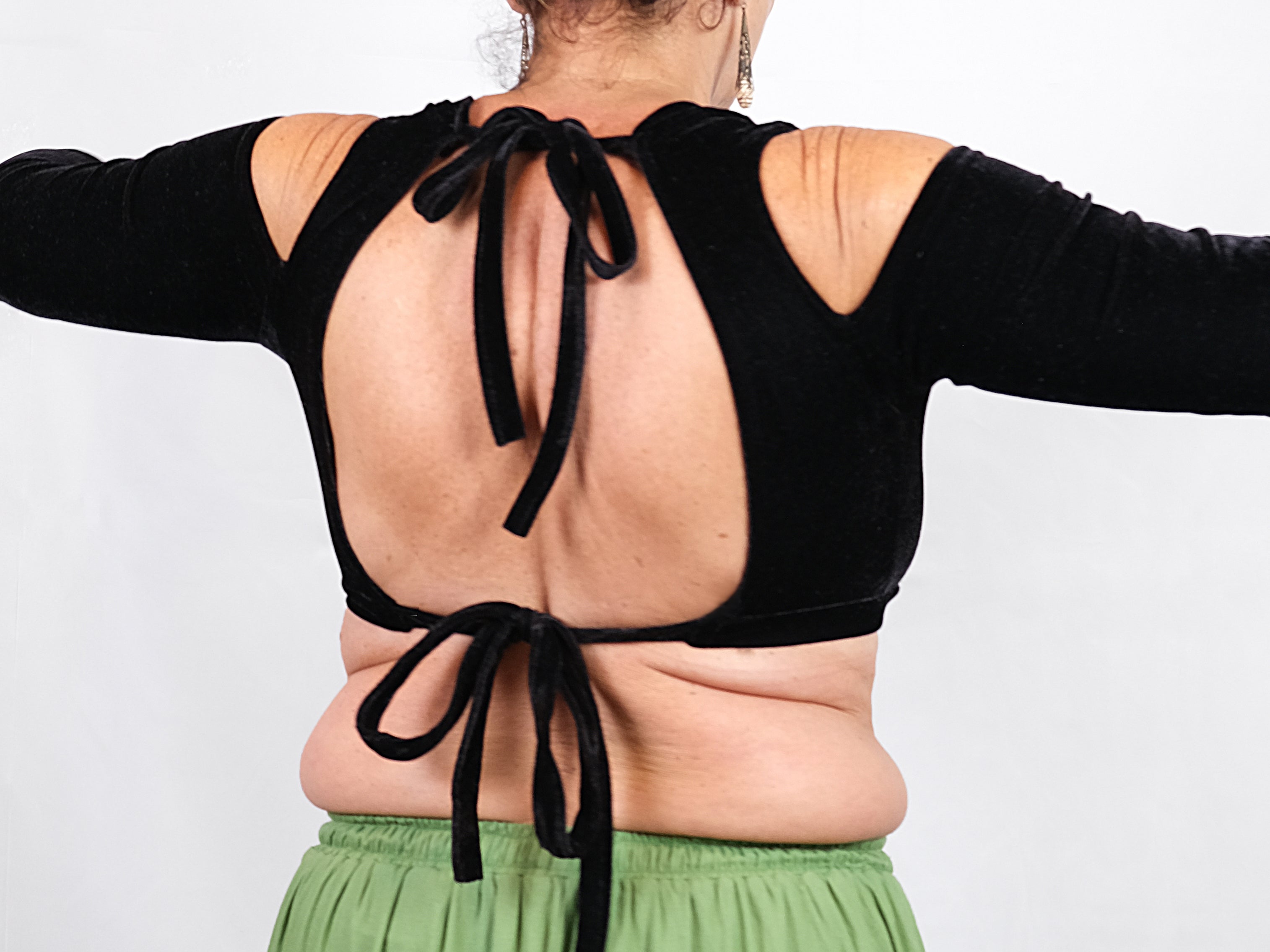 Choli Variante "Gabi", Cup 80D, mit Cold Shoulder, aus Stretch Samt