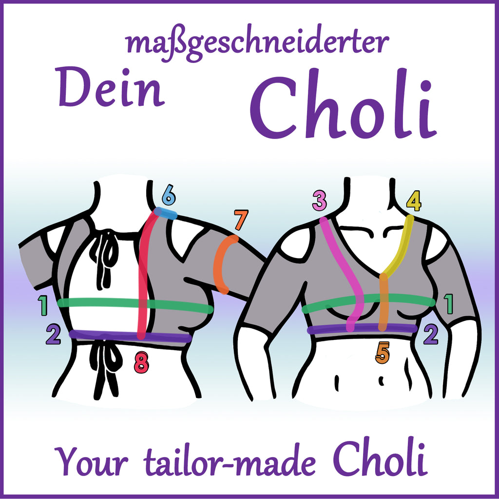 Maßgeschneiderter Choli für FCBD®/ ATS®, Choli nach Maß, aus Stretch-Samt