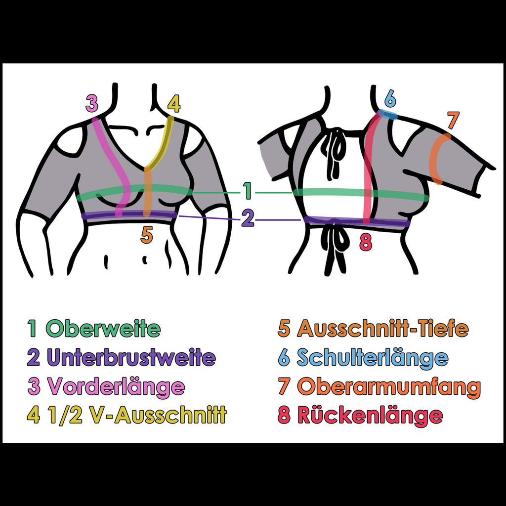 Maßgeschneiderter Choli für FCBD®/ ATS®, Choli nach Maß, aus Stretch-Samt