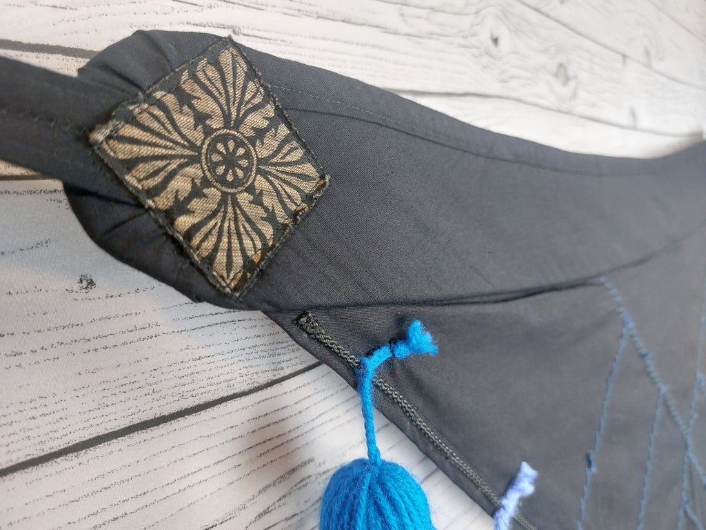 Tassel Belt "California Blue", Quastengürtel für FCBD, ATS, ITS, Bauchtanz Gürtel, Tribal Bellydance, abnehmbare Quasten