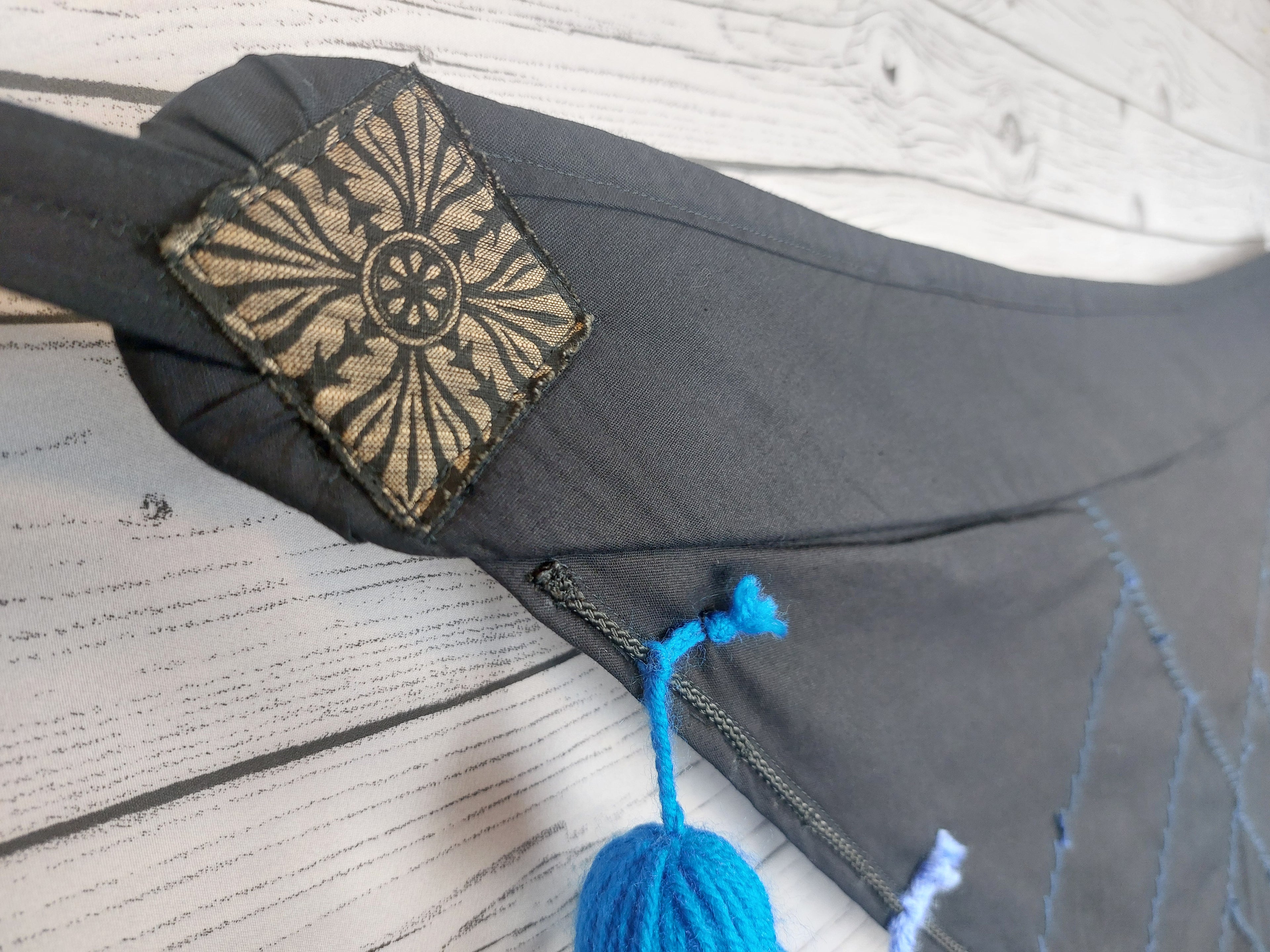 Tassel Belt "California Blue", Quastengürtel für FCBD, ATS, ITS, Bauchtanz Gürtel, Tribal Bellydance, abnehmbare Quasten